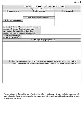 SOS Sprawozdanie ostateczne syndyka