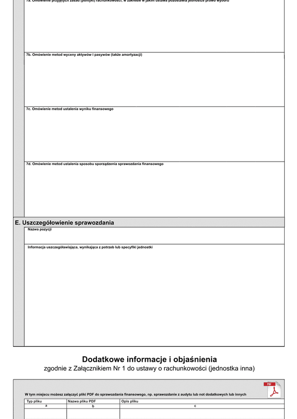 SFJIN Info (archiwalny) Wprowadzenie do sprawozdania finansowego oraz dodatkowe informacje i objaśnienia do sprawozdania dla jednostek innych - zgodnie z Załącznikiem Nr 1 do ustawy o rachunkowości - z wysyłką J