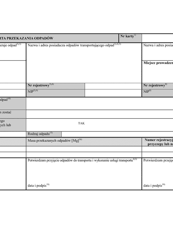 KPO (archiwalny) Karta przekazania odpadu