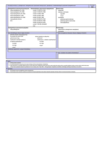 WUMP C2 Wniosek o udostępnienie materiałów centralnego zasobu geodezyjnego i kartograficznego