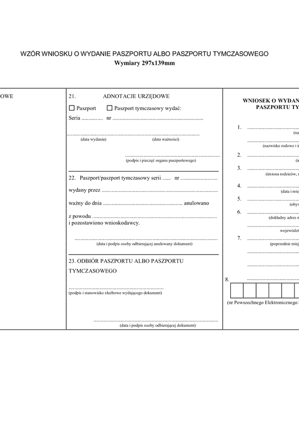 WOPT (archiwalny) Wniosek o wydanie paszportu albo paszportu tymczasowego dla dziecka wniosek paszportowy