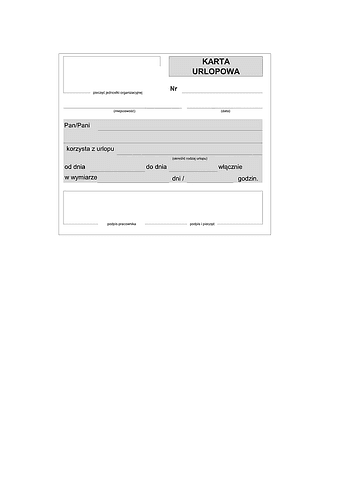 KU Karta urlopowa