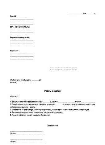 PoZ Pozew o zapłatę