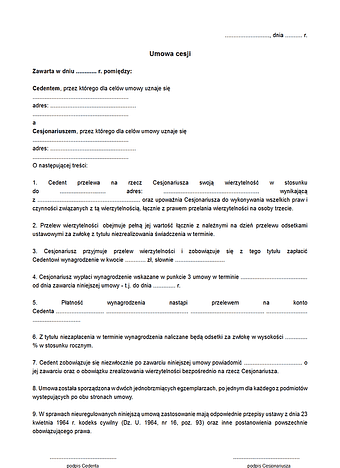 UC Umowa cesji 