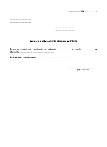 WoPZ Wniosek o potwierdzenie okresu zatrudnienia