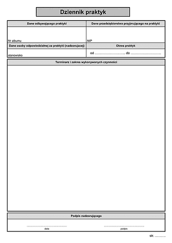 DzP Dziennik praktyk