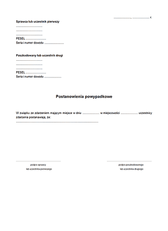 PoWy Postanowienia powypadkowe