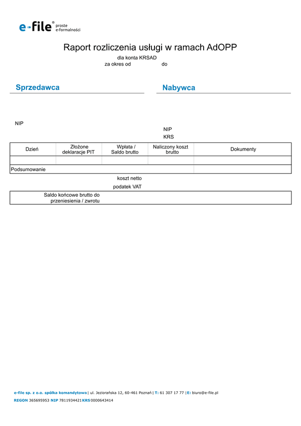 R-AdOPP e-file Raport AdOPP e-file