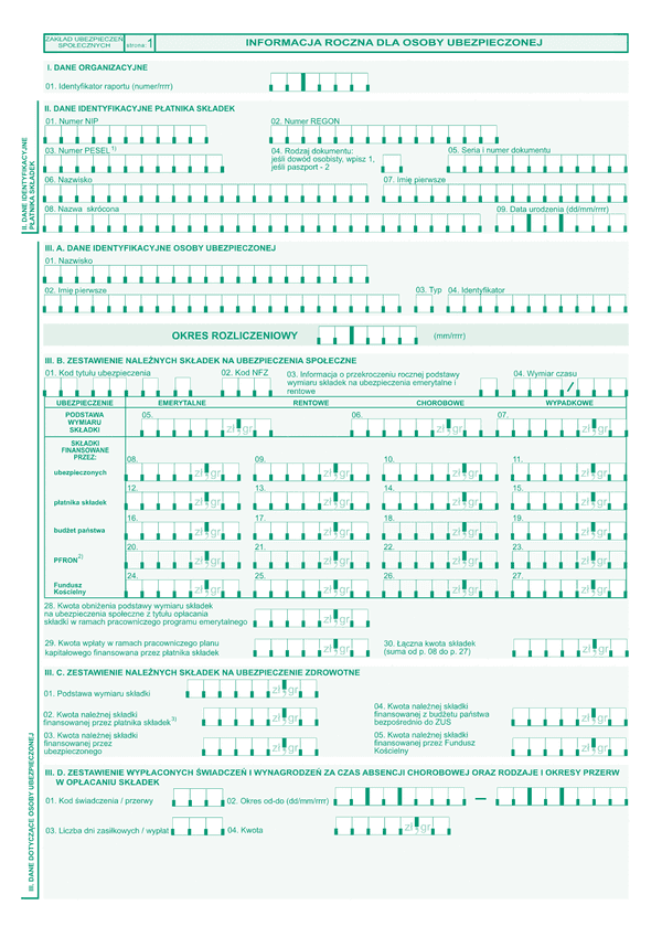 Informacja roczna dla osoby ubezpieczonej (IMIR)