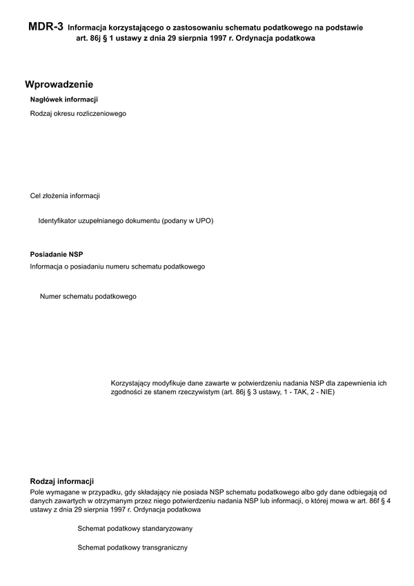 Informacja MDR-3 dla korzystających ze schematu podatkowego