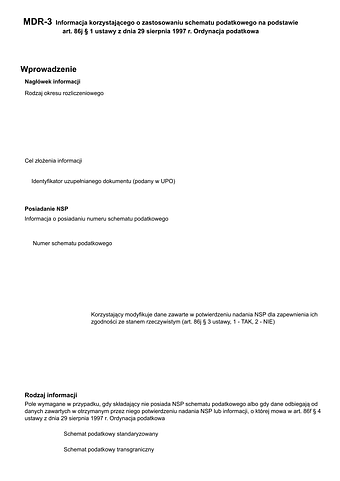 Informacja MDR-3 dla korzystających ze schematu podatkowego