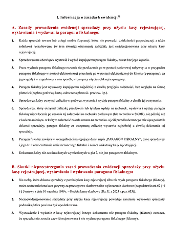 INFoZE Informacja o zasadach ewidencji/oświadczenie osoby, która prowadzi u podatnika ewidencję sprzedaży przy użyciu kasy rejestrującej, o zapoznaniu się z informacją o zasadach ewidencji