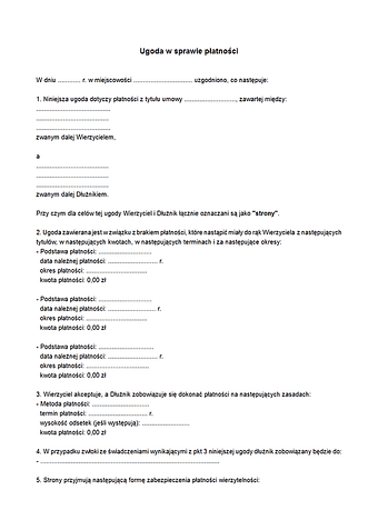 UsP Ugoda w sprawie płatności