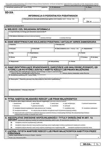 SD-3/A (6) Informacja o pozostałych podatnikach 