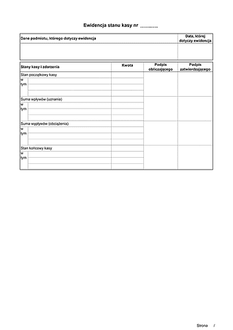 ESK Ewidencja stanu kasy 