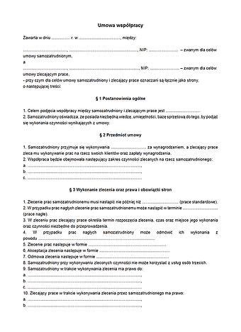 UmW Umowa współpracy