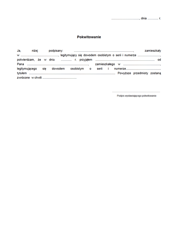 POK Pokwitowanie