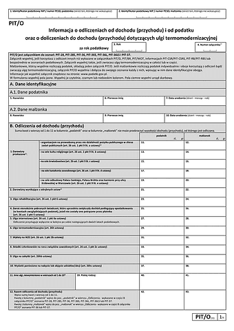 PIT/O (31) (2026) Informacja o odliczeniach od dochodu (przychodu) i od podatku w roku podatkowym