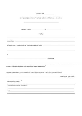 UWPR (archiwalny) Umowa o wsparcie lub powierzenie realizacji zadania publicznego