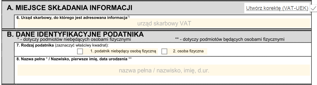VAT-UE - jak wypełnić część A i B